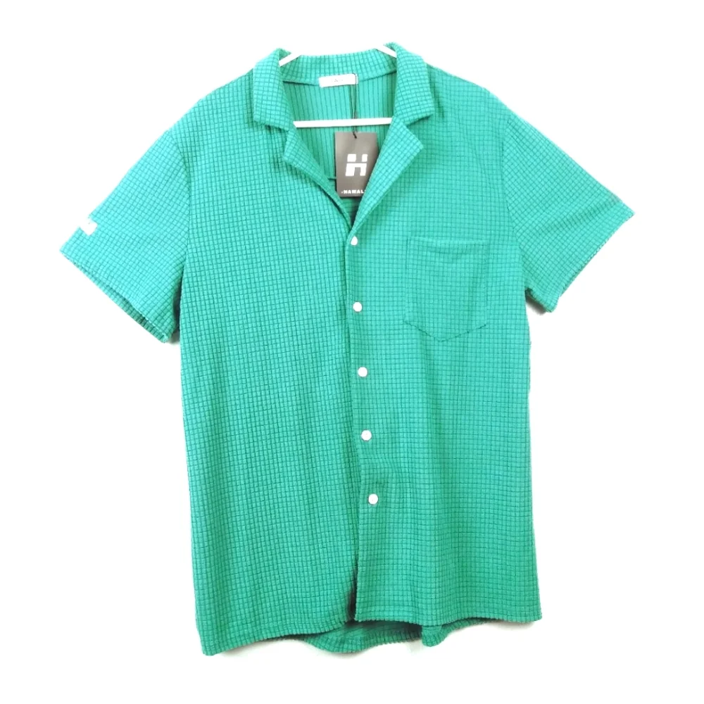HAWALILI  L Shirt Blue Emerald Material Corduroy